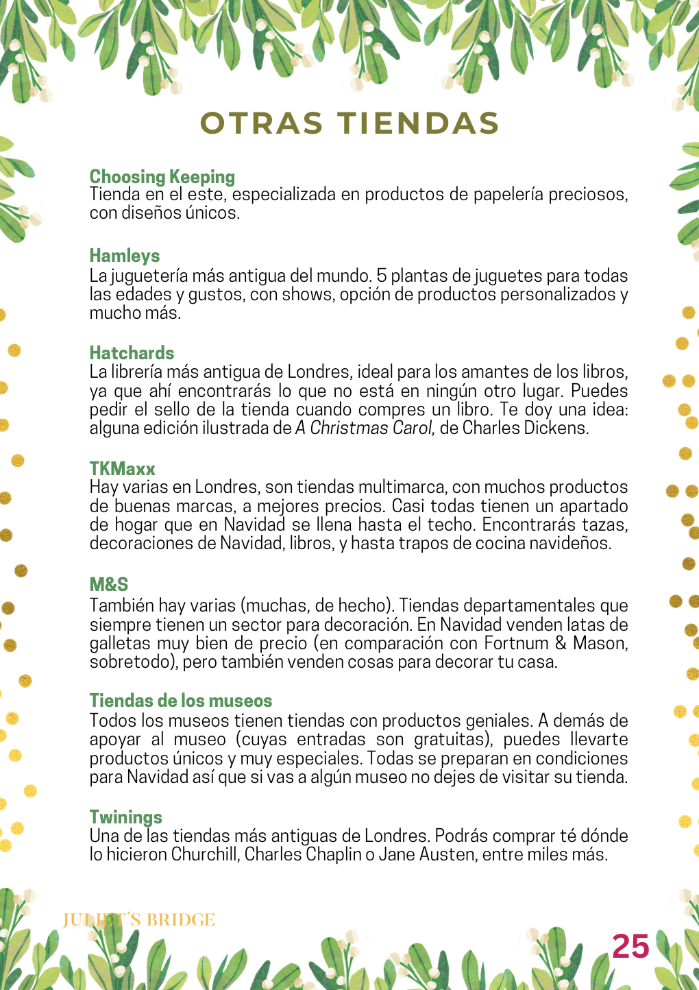 Guía de Navidad en Londres 2025